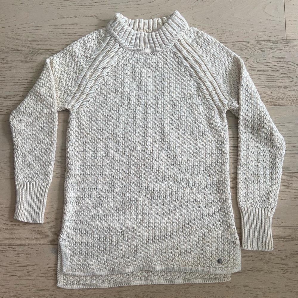Cozy Soft Chunky Knit Sweater Tunic Neutral Oversized Cottagecore Knit Medium - Picture 3 of 10